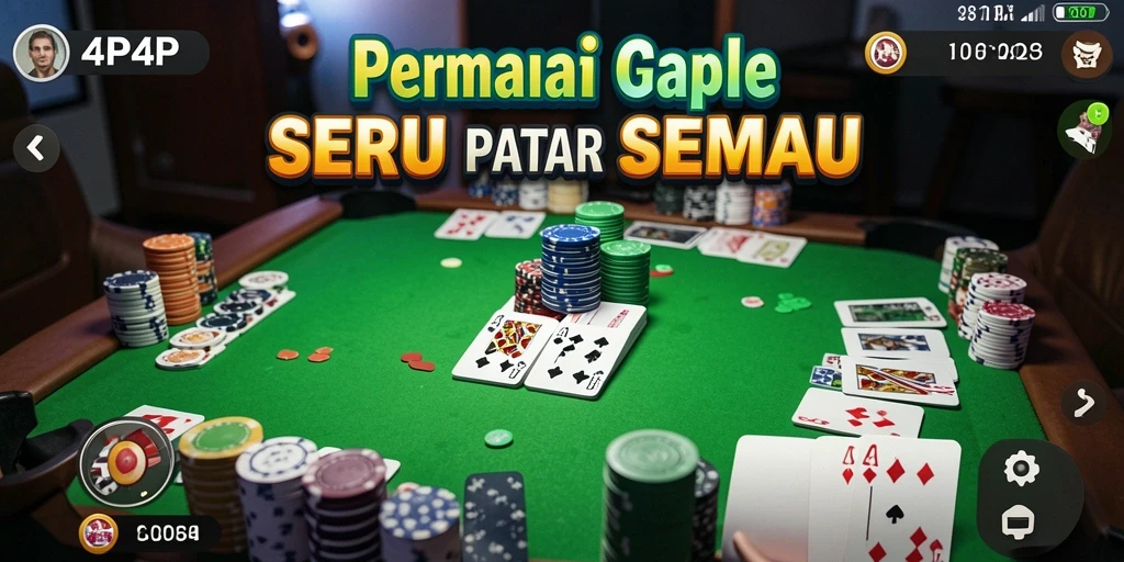 Tampilan menarik dari gameplay Gaple dalam 4P4P.