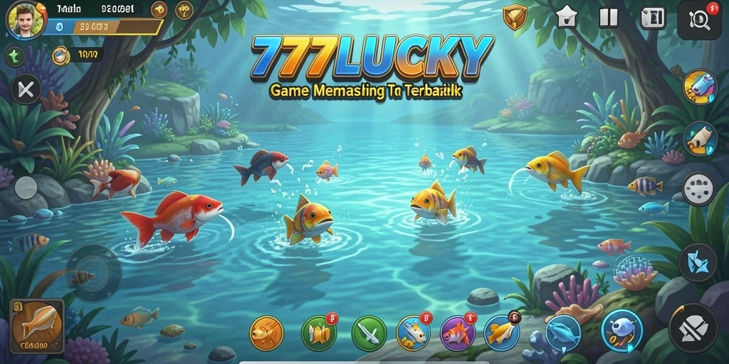 Screenshot gameplay <strong>777LUCKY</strong> menampilkan momen seru menangkap ikan.