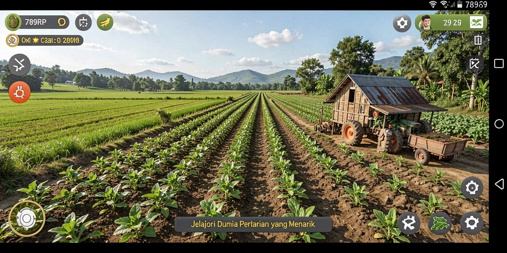 Screenshot gameplay 789RP menampilkan aktivitas bertani yang seru dan interaktif.