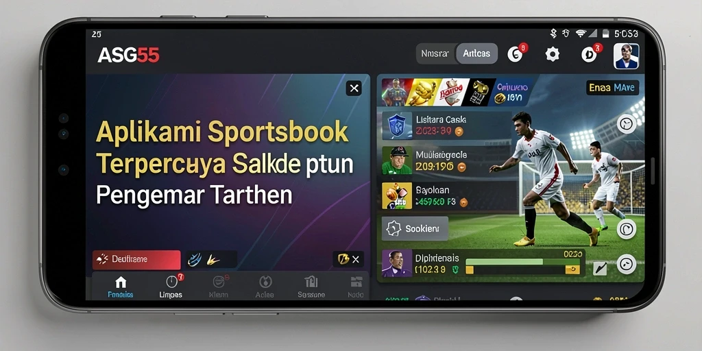 Tampilan utama ASG55 menunjukkan pilihan taruhan olahraga yang lengkap.