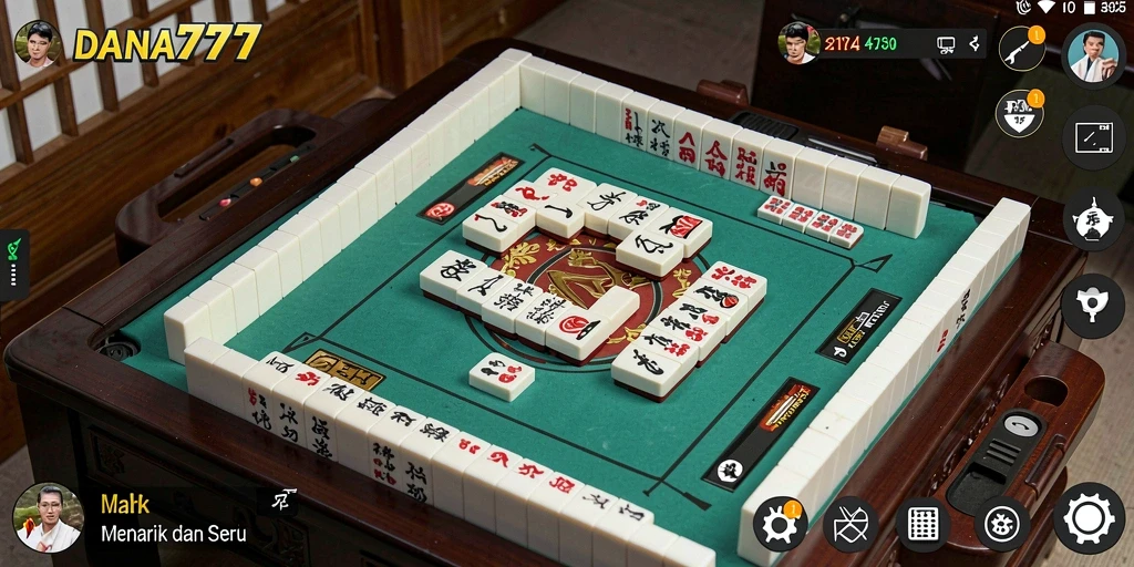 Tampilan gameplay DANA777 dengan ubin Mahjong yang menarik.