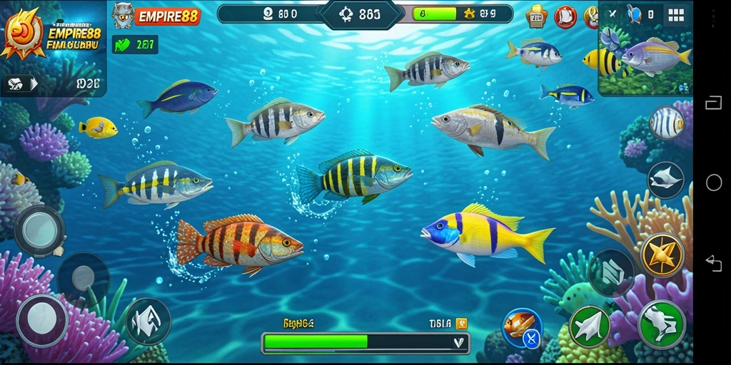 Tampak gameplay seru dengan grafis Tembak Ikan yang menawan.