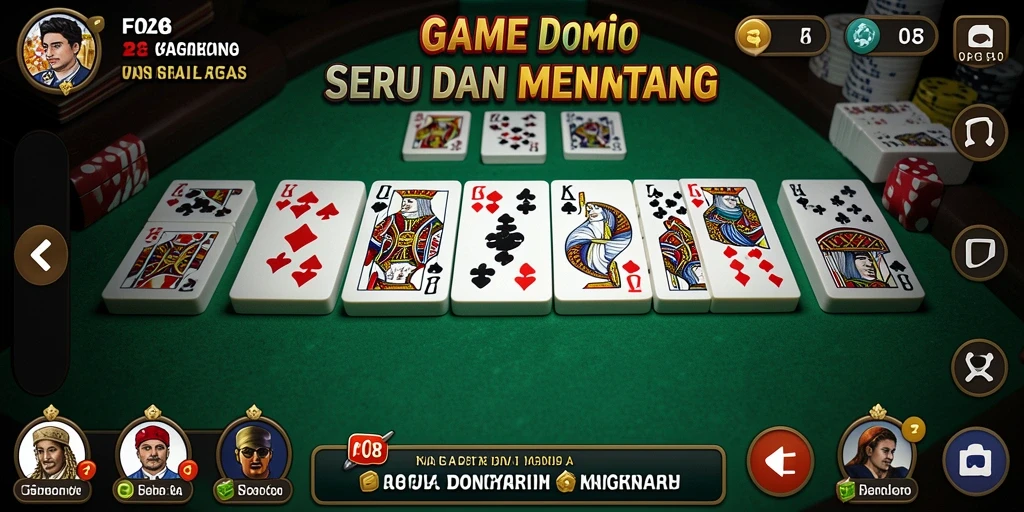 Screenshot F08 menampilkan gameplay Domino yang seru dan interaktif.