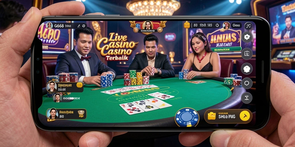 Tampilan gameplay Live Casino G668 dengan dealer langsung.