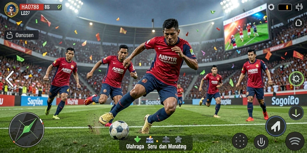 Tampilan utama gameplay HAO788 dengan aksi olahraga yang mendebarkan.