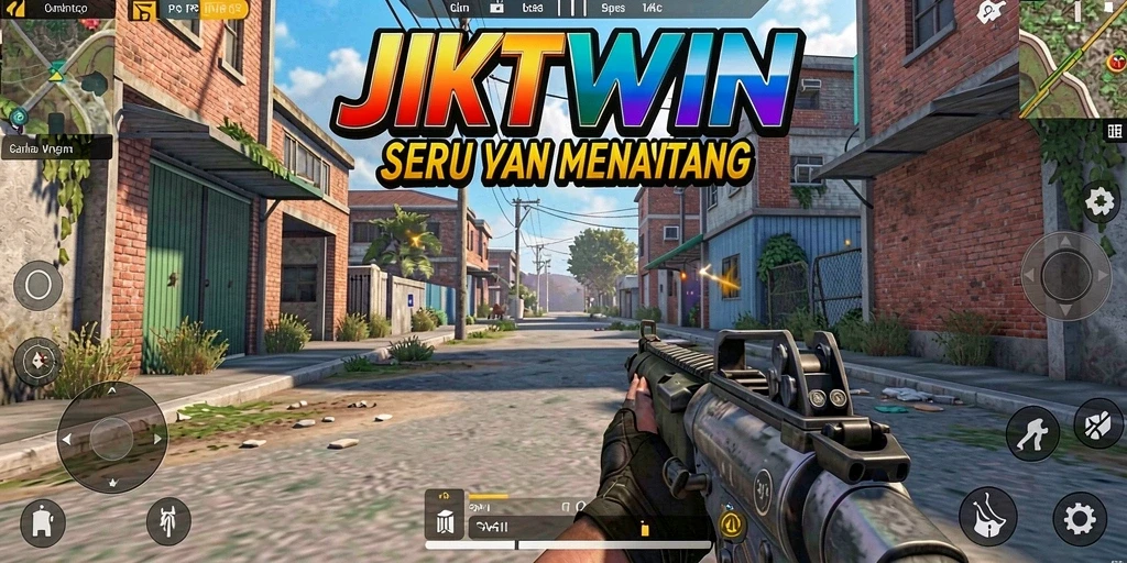 Screenshot gameplay <strong>JKTWIN</strong> menampilkan aksi tembak menembak yang mendebarkan.