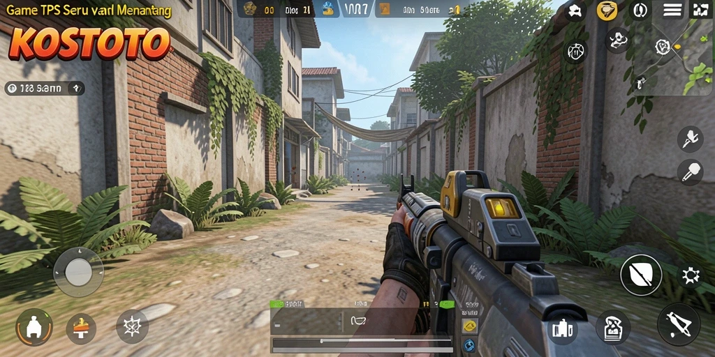 Tampilan gameplay KOSTOTO dengan aksi tembak-menembak yang mendebarkan.