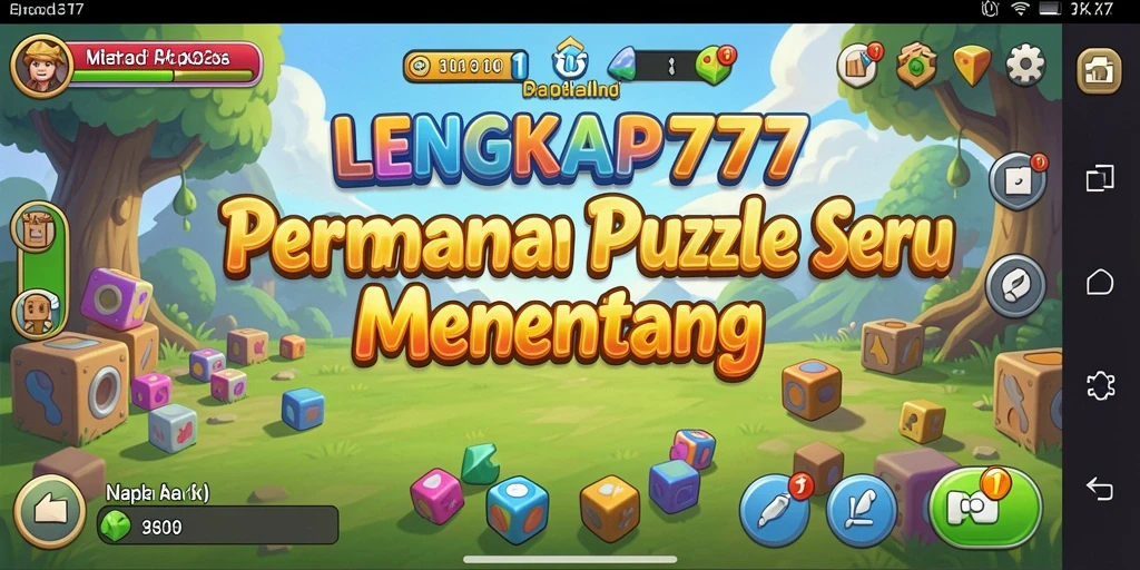 Screenshot gameplay LENGKAP777 menampilkan aksi memecahkan puzzle seru.