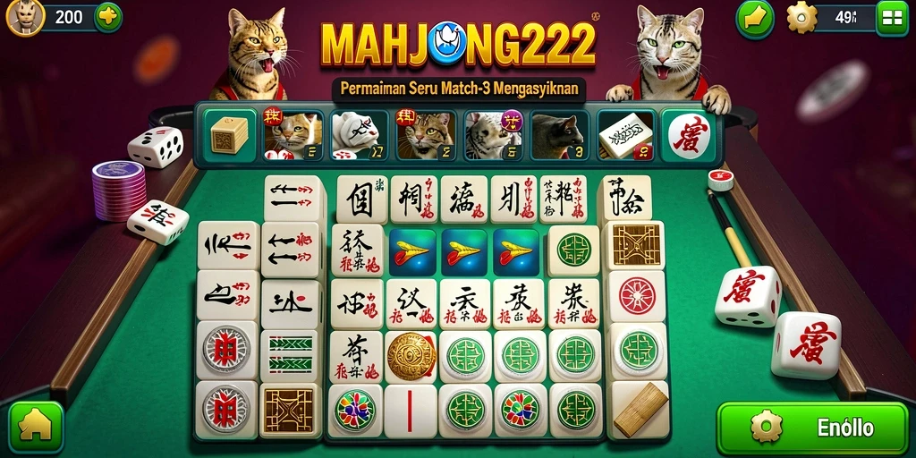 Screenshot gameplay MAHJONG222 yang menampilkan momen seru mencocokkan elemen.