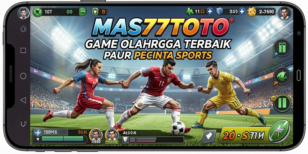 Tangkapan layar menunjukkan aksi seru dalam permainan olahraga MAS77TOTO.