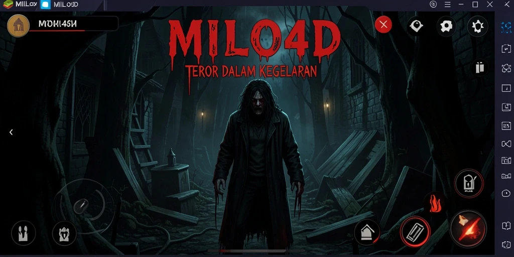 Screenshot gameplay HORROR yang menampilkan suasana kelam dan menengangkan.