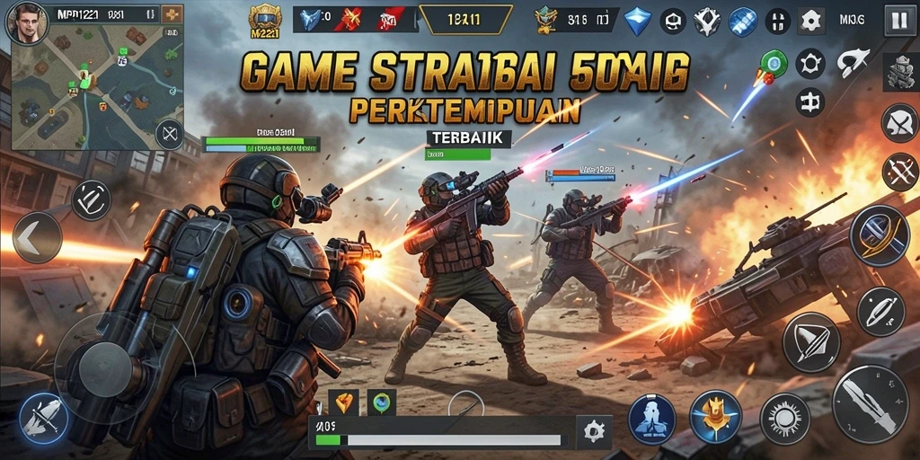 Tangkapan layar MPO1221 menampilkan aksi pertempuran strategi yang seru.
