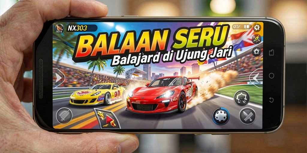 Tangkapan layar gameplay NX303 yang mendebarkan saat balapan.