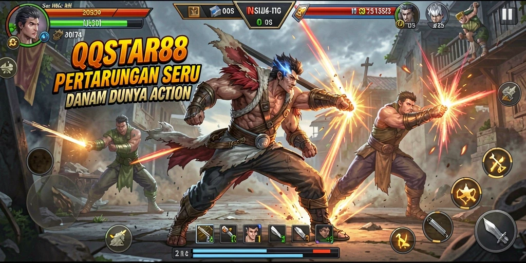 Tangkapan layar menunjukkan aksi seru gameplay QQSTAR88.