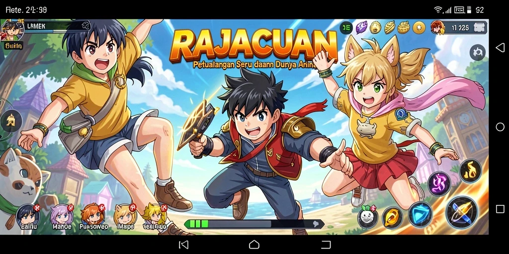 Tampilan menarik gameplay RAJACUAN yang penuh warna.