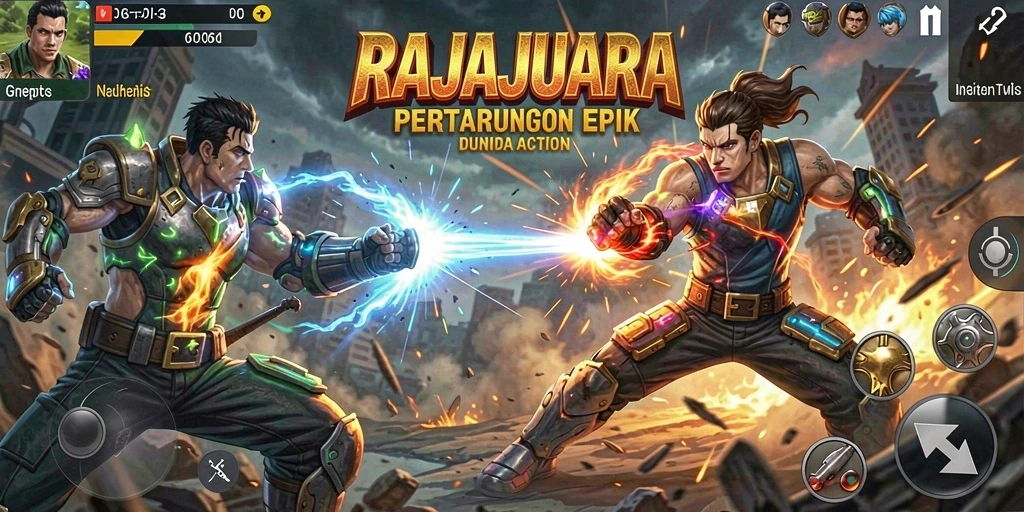 Screenshot menampilkan aksi epik dalam RAJAJUARA dengan grafik menakjubkan.