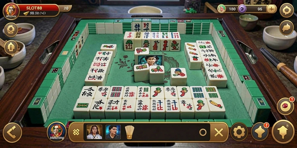 Screenshot gameplay <strong>SLOT88</strong> menampilkan serunya permainan Mahjong.