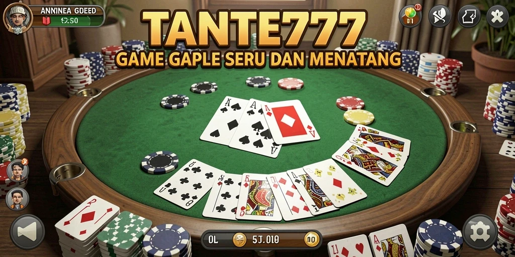Gameplay seru TANTE777 dengan fitur Gaple yang menarik.