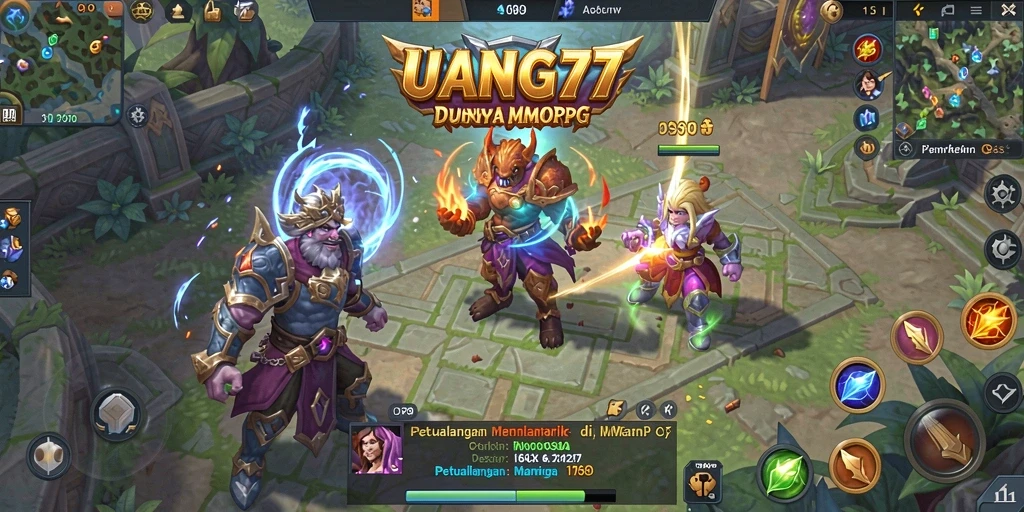 Tampilan gameplay UANG77 dengan grafik menakjubkan dalam dunia MMORPG.