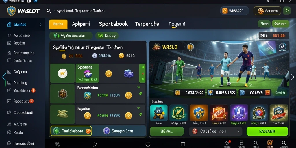 Tampilan gameplay <strong>WASLOT</strong> dengan fitur sportsbook yang interaktif dan menarik.
